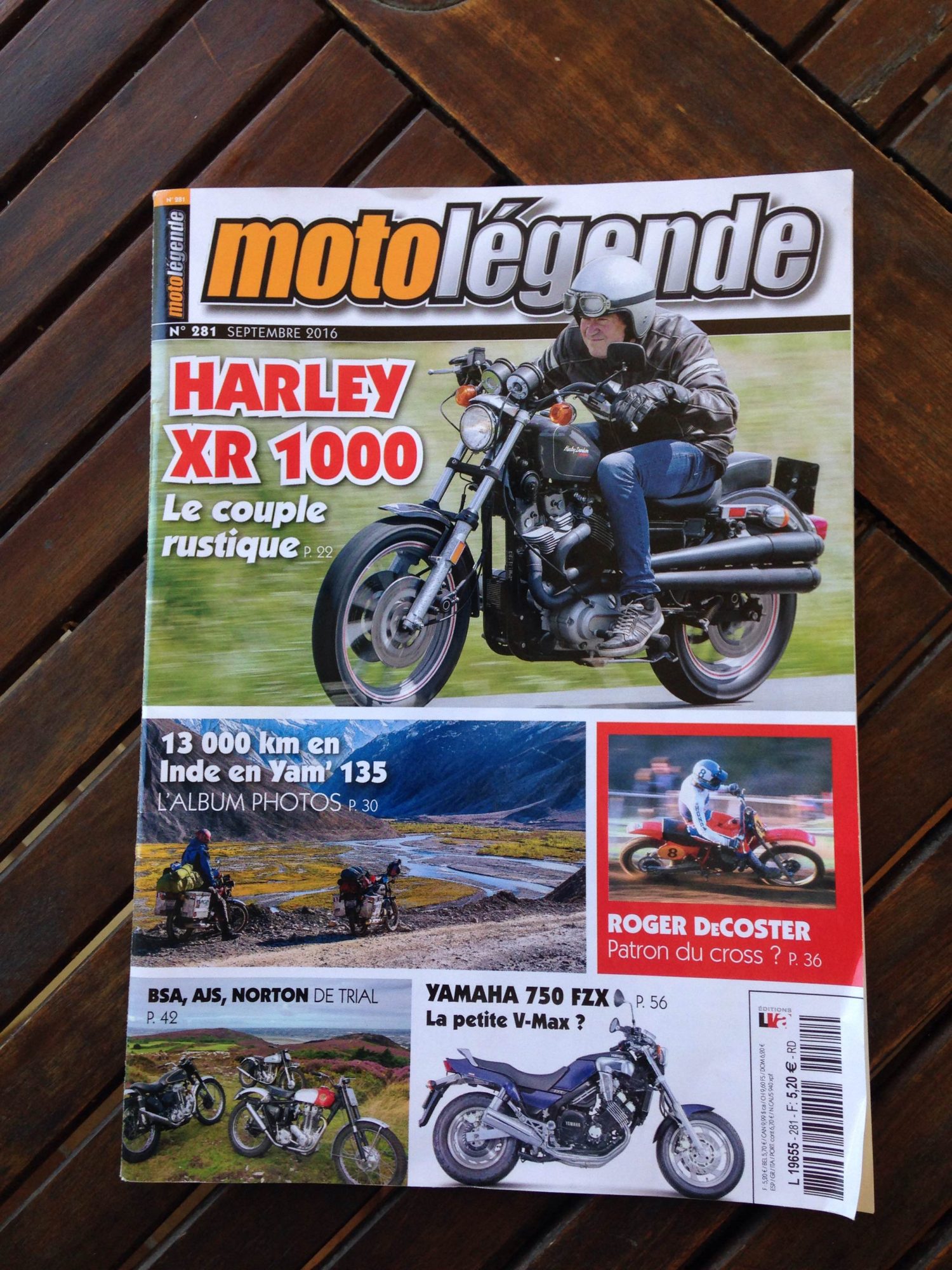 Couverture moto légende n°281 septembre 2016